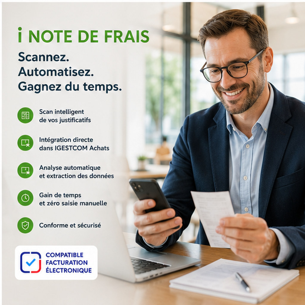 Professionnel utilisant i NOTE DE FRAIS dans un bureau